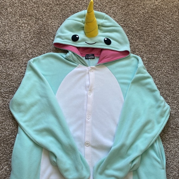 BLUE NARWHAL KIGURUMI ADULT ONESIE COSTUME 🌟EUC🌟 - Picture 6 of 16